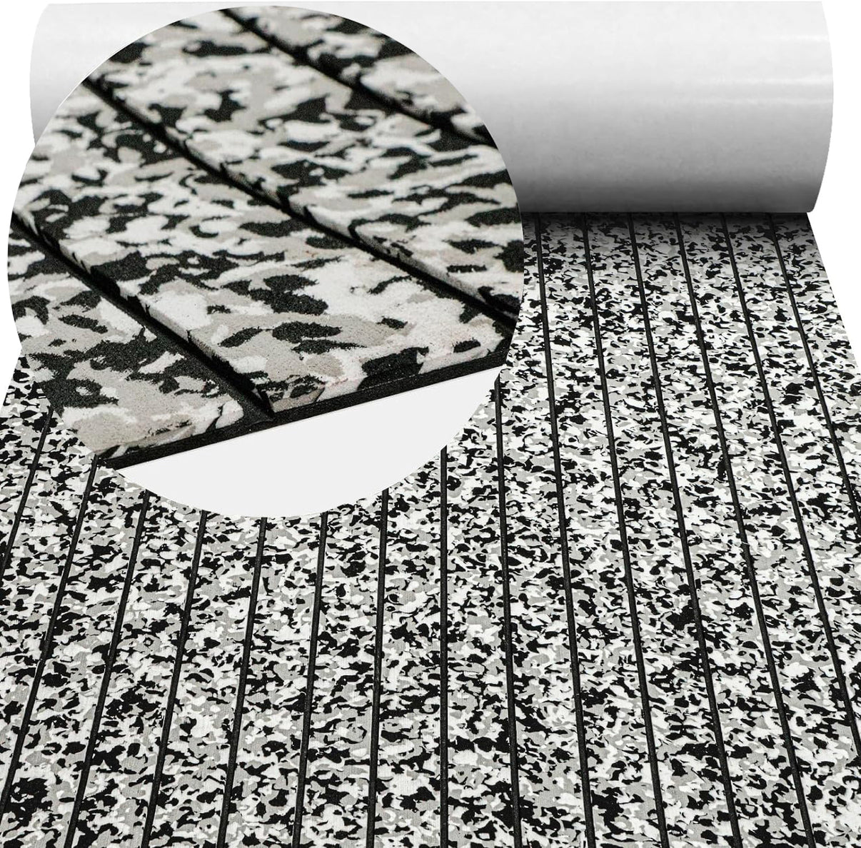 3M Self Adhesive EVA Foam Sheets - Snow Camo and Black H Groove Boat Flooring HzKaiCun