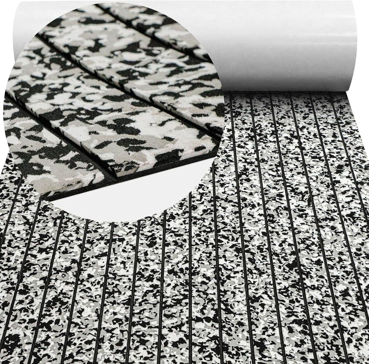 3M Self Adhesive EVA Foam Sheets - Snow Camo and Black H Groove Boat Flooring HzKaiCun