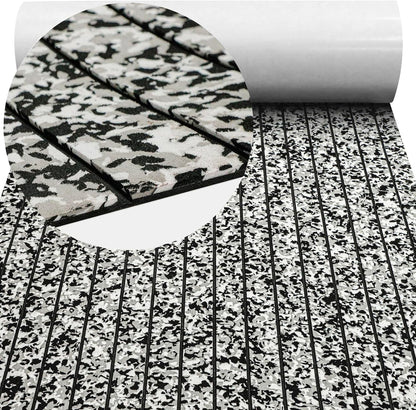 3M Self Adhesive EVA Foam Sheets - Snow Camo and Black H Groove Boat Flooring HzKaiCun