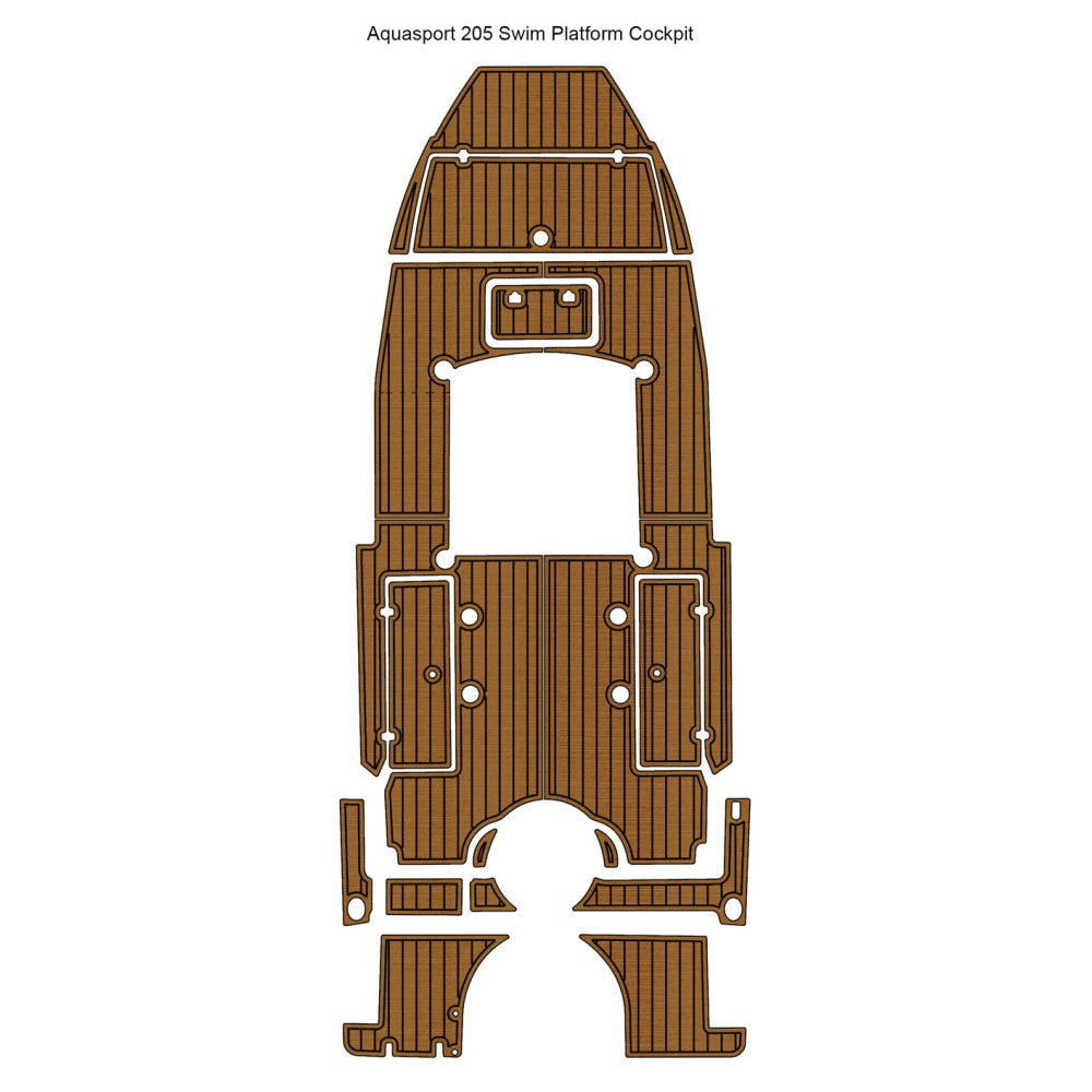 Custom "Aquasport 205 Swim Platform Cockpit" EVA Boat Flooring HzKaiCun