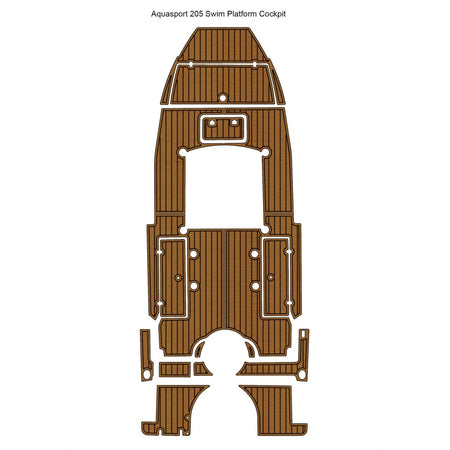 Custom "Aquasport 205 Swim Platform Cockpit" EVA Boat Flooring HzKaiCun