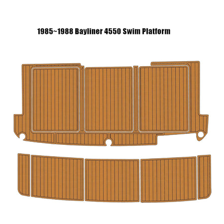 Custom Cut Waterproof UV Resistant EVA Teak Deck Flooring Mat SeaDek MarineMat Gatorstep Style Compatible with 1985 to 1988 Bayliner 4550 Boat HzKaiCun