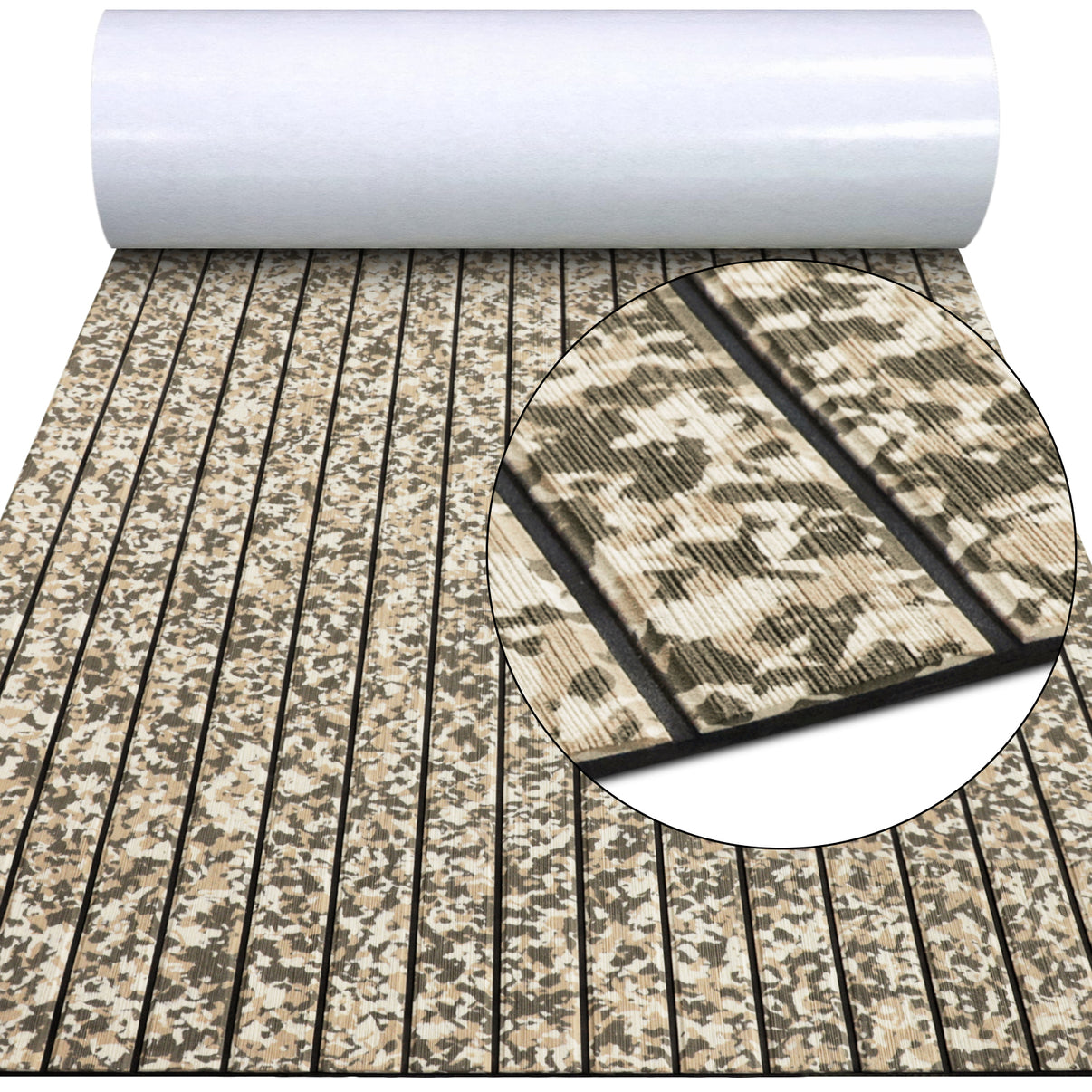 3M Self Adhesive EVA Foam Sheets - Desert Camo and Black U Groove Boat Flooring HzKaiCun