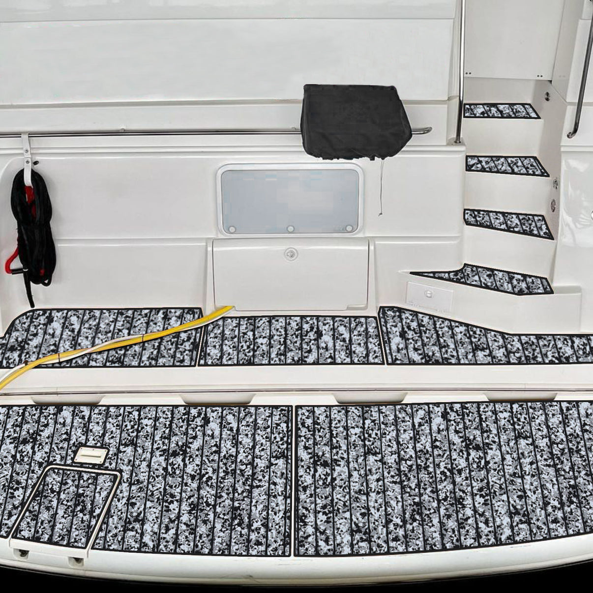 3M Self Adhesive EVA Foam Sheets - Snow Camo and Black U Groove Boat Flooring HzKaiCun