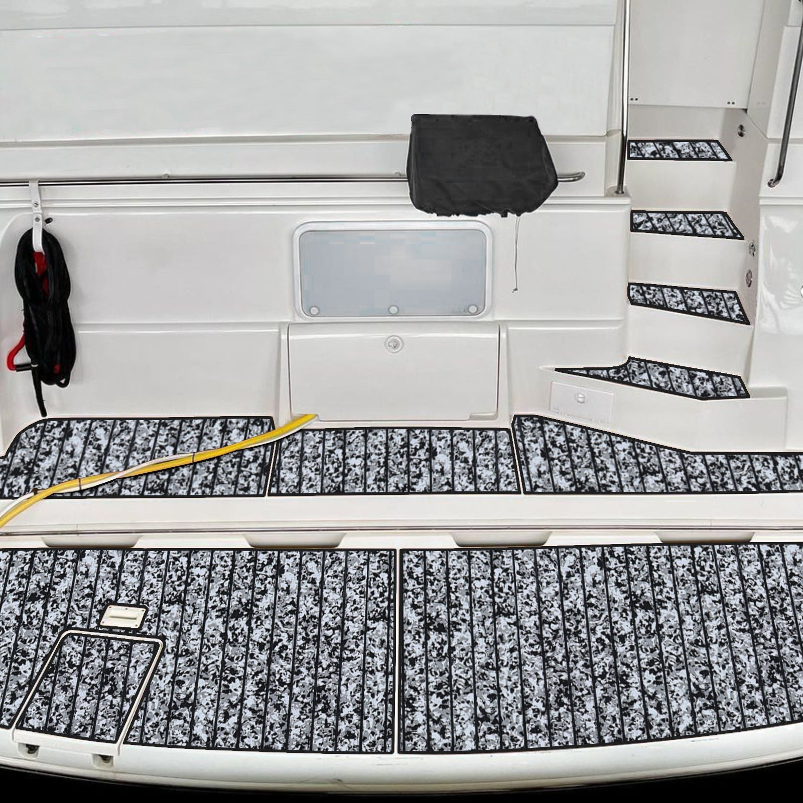 3M Self Adhesive EVA Foam Sheets - Snow Camo and Black U Groove Boat Flooring HzKaiCun