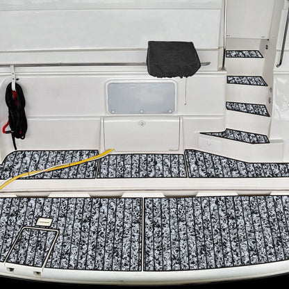 3M Self Adhesive EVA Foam Sheets - Snow Camo and Black U Groove Boat Flooring HzKaiCun