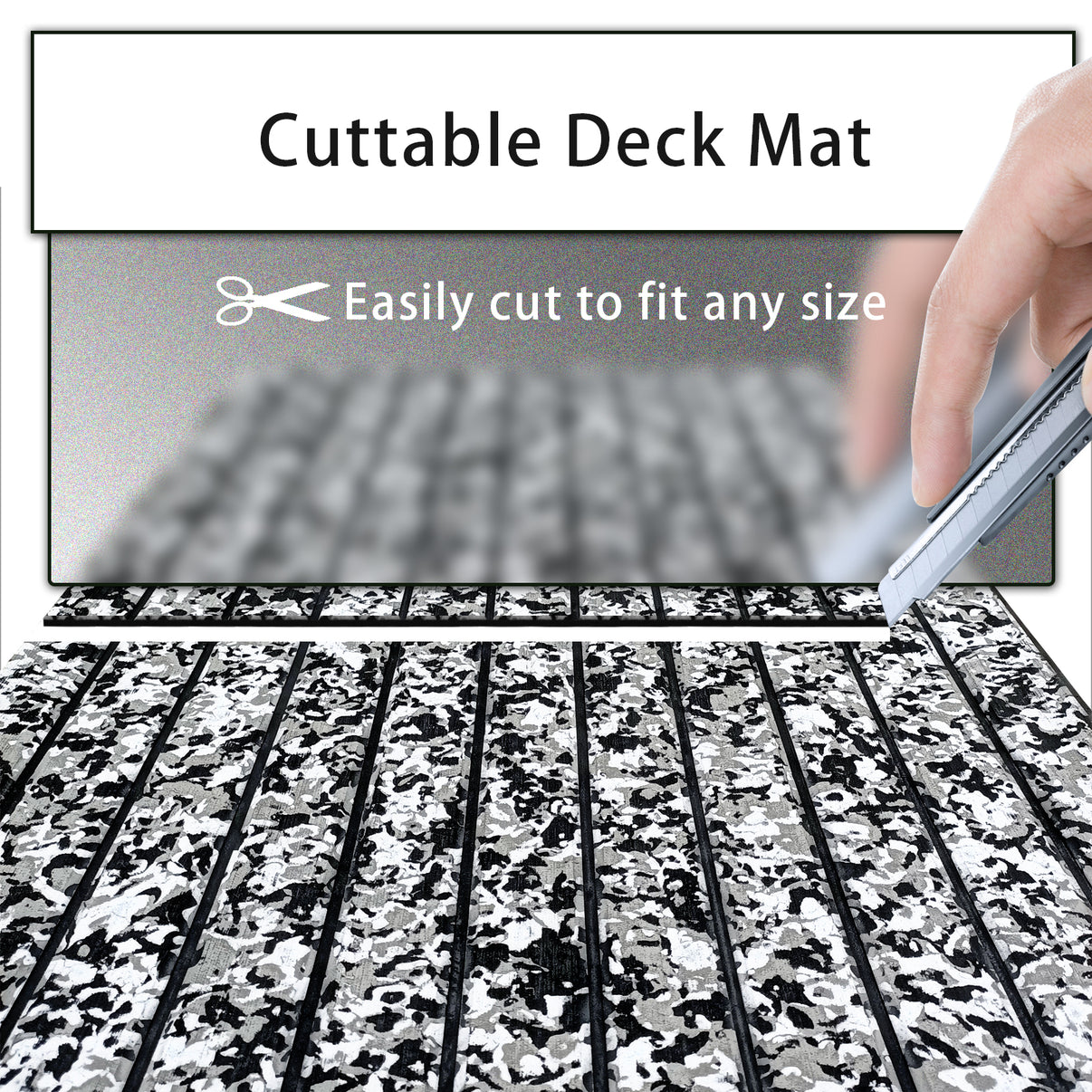 3M Self Adhesive EVA Foam Sheets - Snow Camo and Black U Groove Boat Flooring HzKaiCun