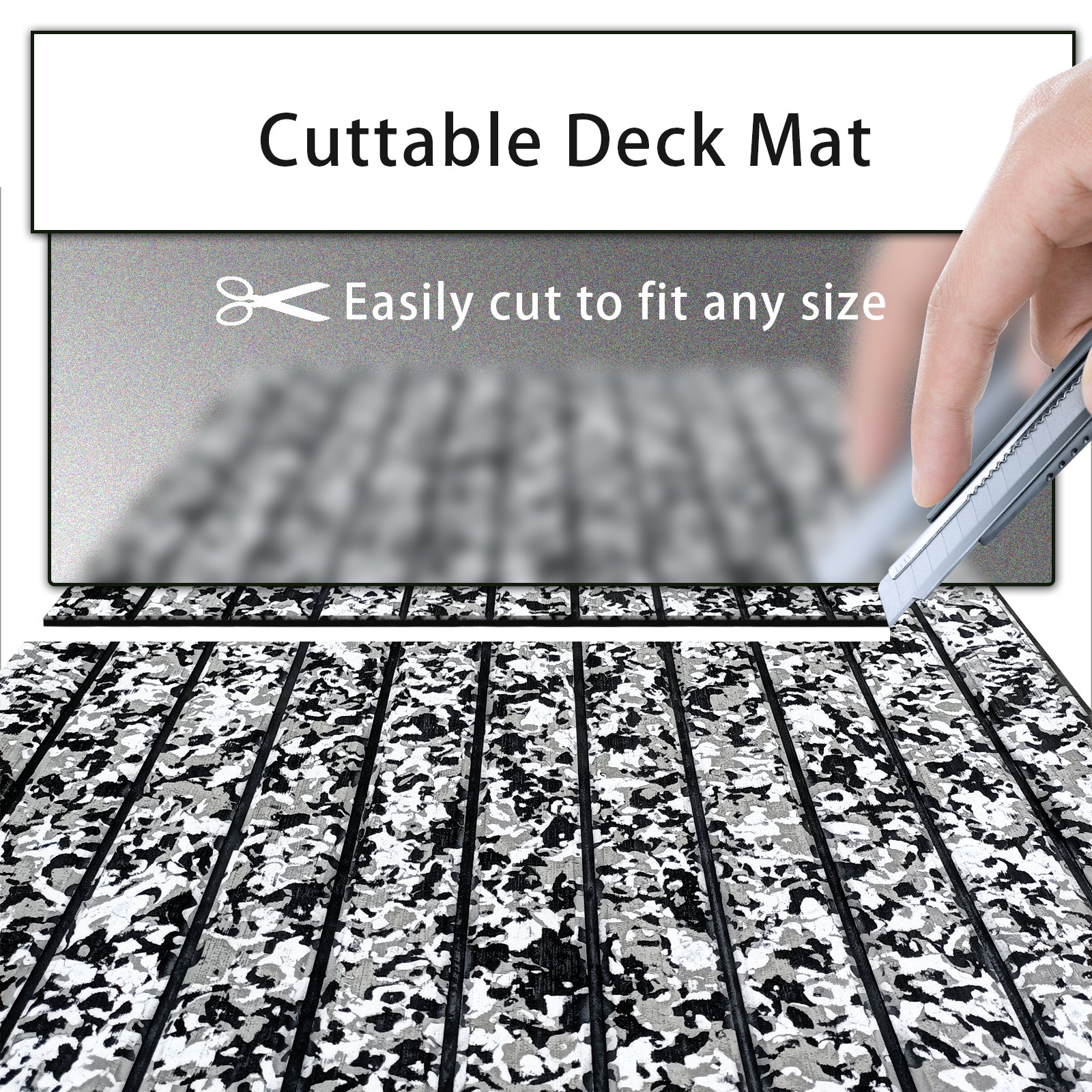 3M Self Adhesive EVA Foam Sheets - Snow Camo and Black U Groove Boat Flooring HzKaiCun