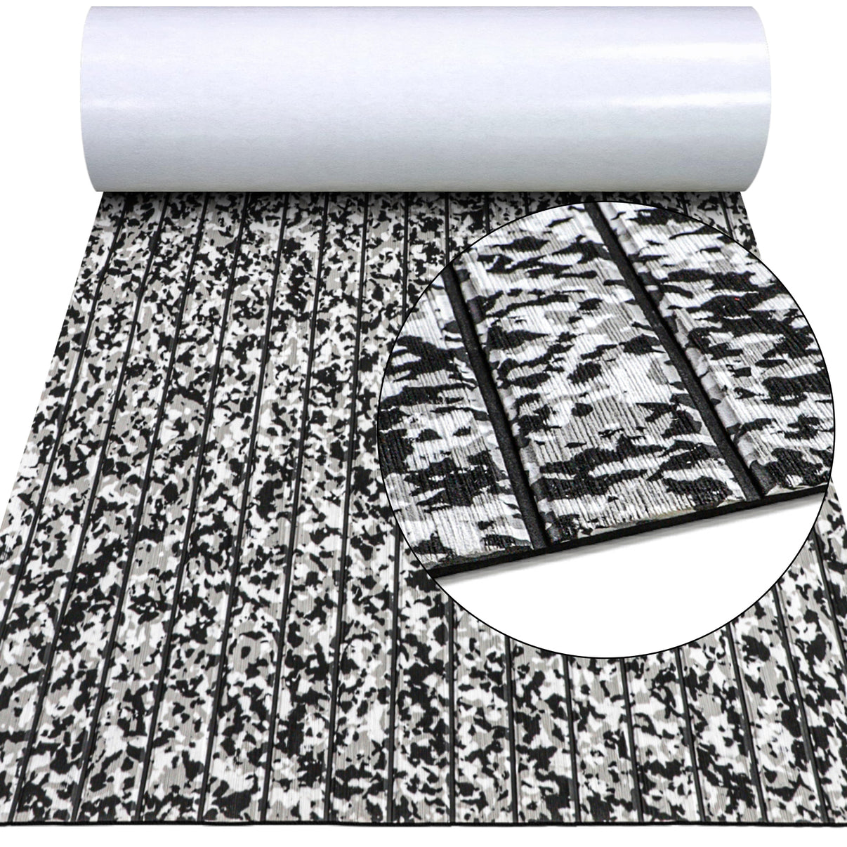 3M Self Adhesive EVA Foam Sheets - Snow Camo and Black U Groove Boat Flooring HzKaiCun