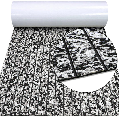 3M Self Adhesive EVA Foam Sheets - Snow Camo and Black U Groove Boat Flooring HzKaiCun