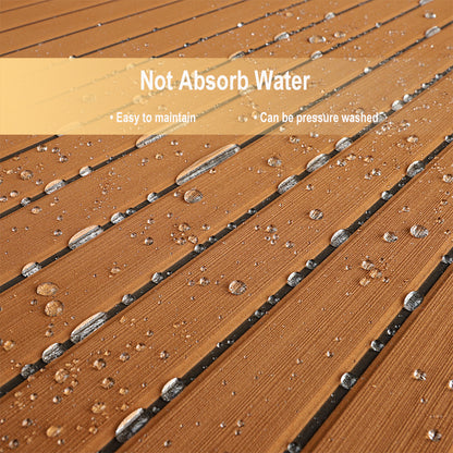 Custom EVA Faux Teak Boat Floor Pad for Astinor 740 Swim Platform Cockpit, 3M Self-Adhesive Marine Deck Mat, Non Slip SeaDek MarineMat Gatorstep Style Boat Flooring HzKaiCun