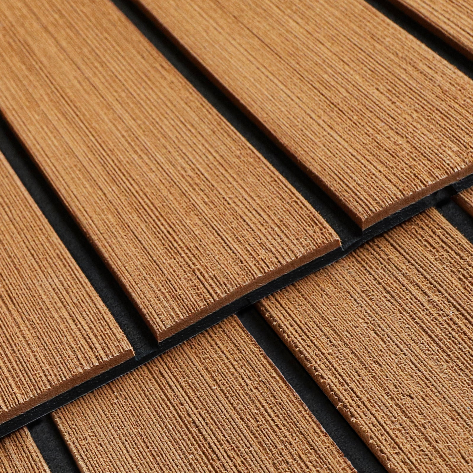 3M Self Adhesive EVA Foam Sheets - Light Brown and Black Faux Teak H Groove Boat Flooring