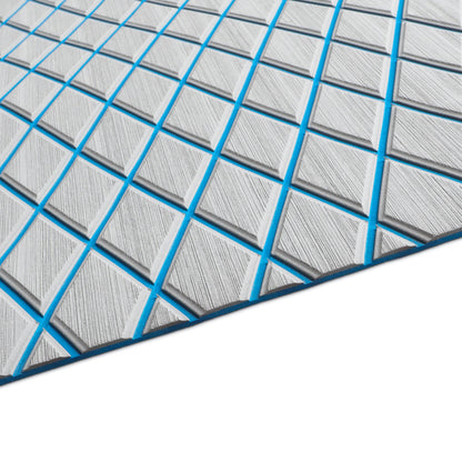 3M Self Adhesive EVA Foam Sheet - Light Gray and Light Blue Large Diamond Boat Flooring Marine Decking HzKaiCun