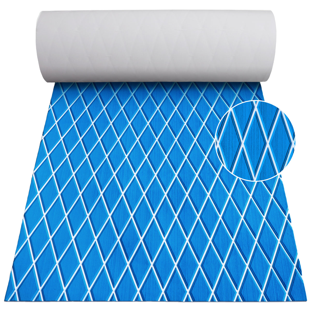 3M Self Adhesive EVA Foam Sheet - Blue and White Large Diamond Boat Flooring Marine Decking HzKaiCun