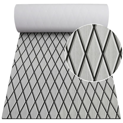3M Self Adhesive EVA Foam Sheet - Light Gray and Black Large Diamond Boat Flooring Marine Decking HzKaiCun