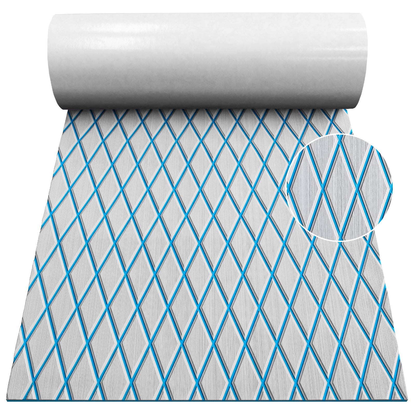 3M Self Adhesive EVA Foam Sheet - Light Gray and Light Blue Large Diamond Boat Flooring Marine Decking HzKaiCun