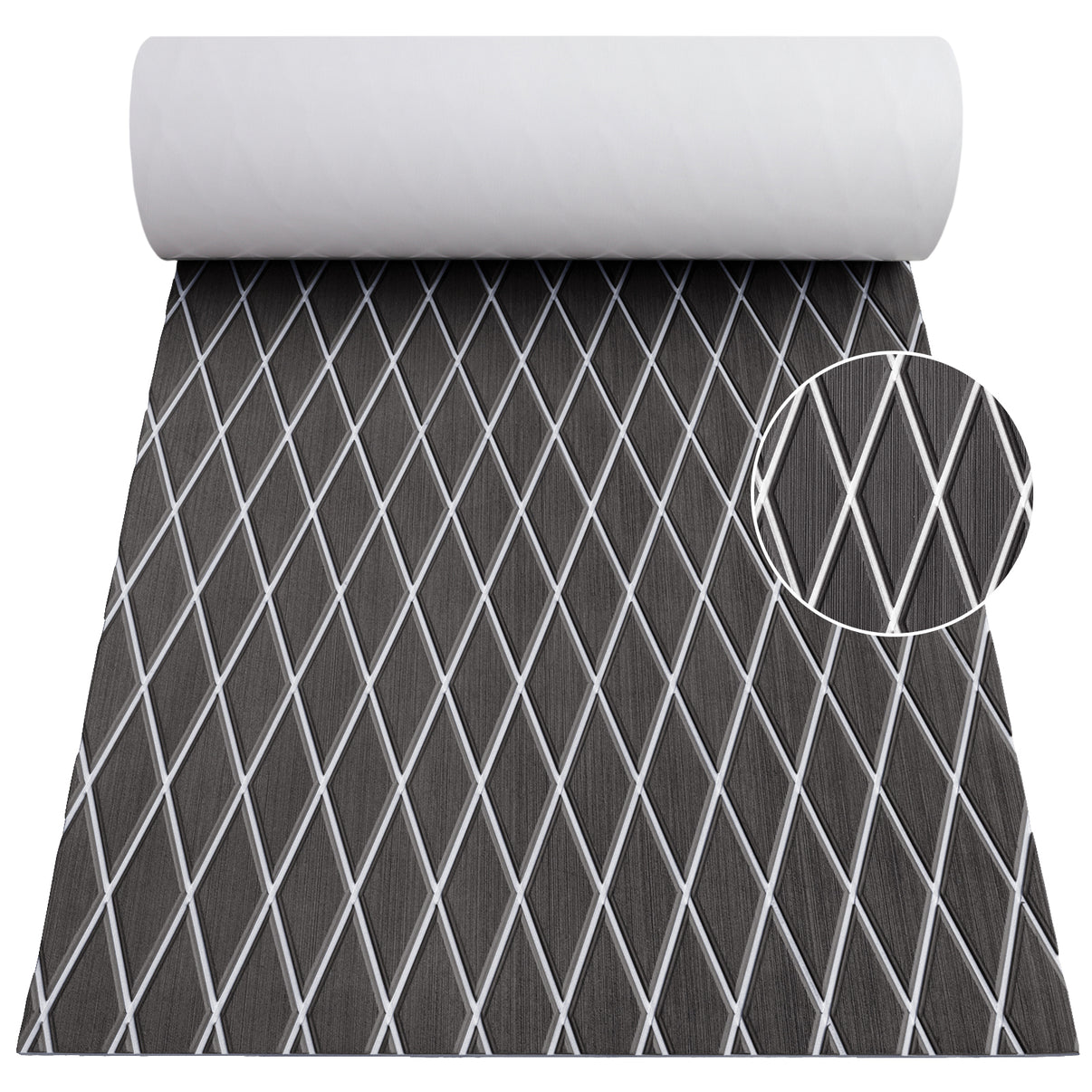 3M Self Adhesive EVA Foam Sheet - Dark Gray and White Large Diamond Boat Flooring Marine Decking HzKaiCun