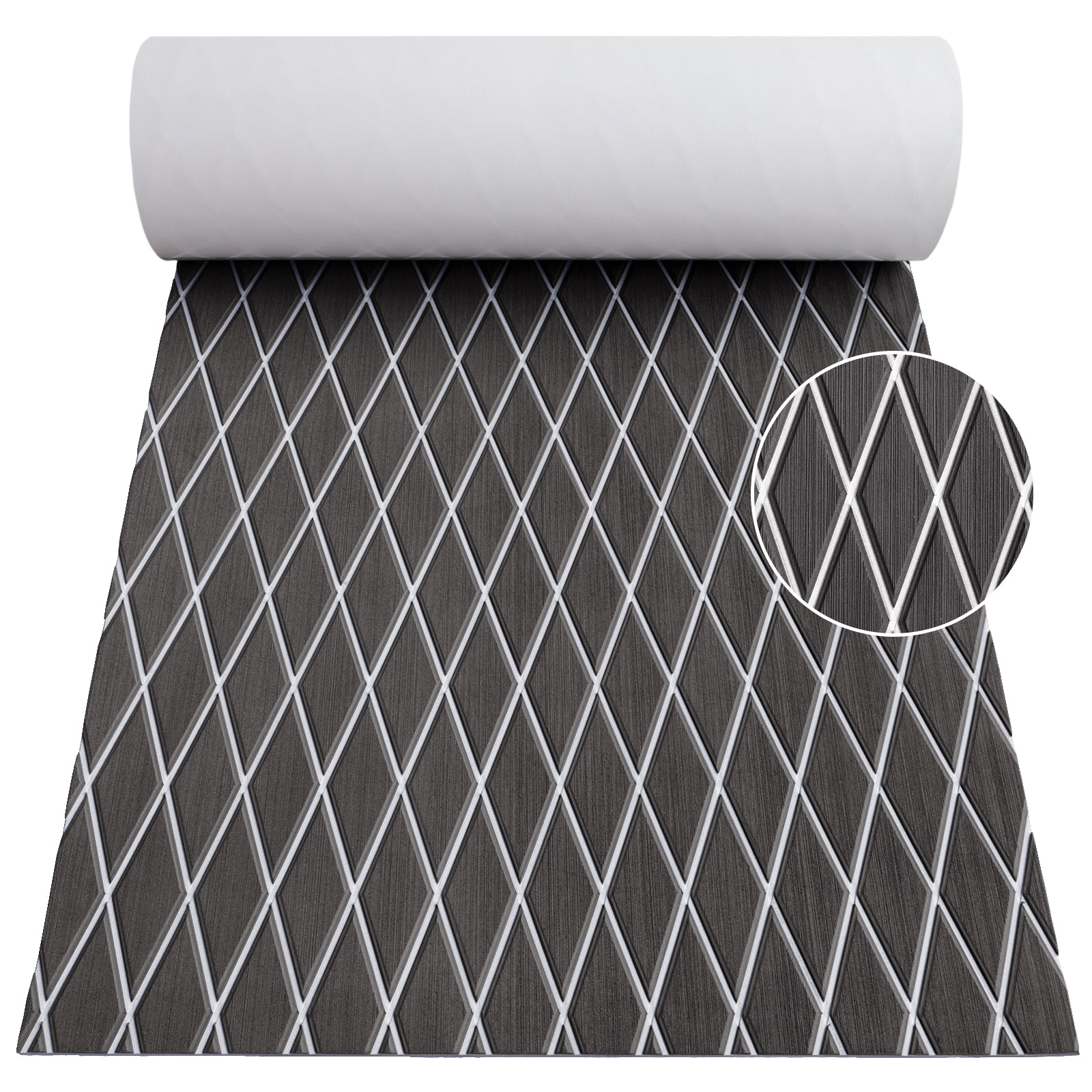 3M Self Adhesive EVA Foam Sheet - Dark Gray and White Large Diamond Boat Flooring Marine Decking HzKaiCun