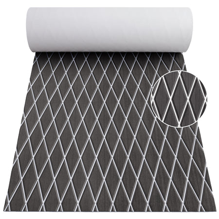 3M Self Adhesive EVA Foam Sheet - Dark Gray and White Large Diamond Boat Flooring Marine Decking HzKaiCun