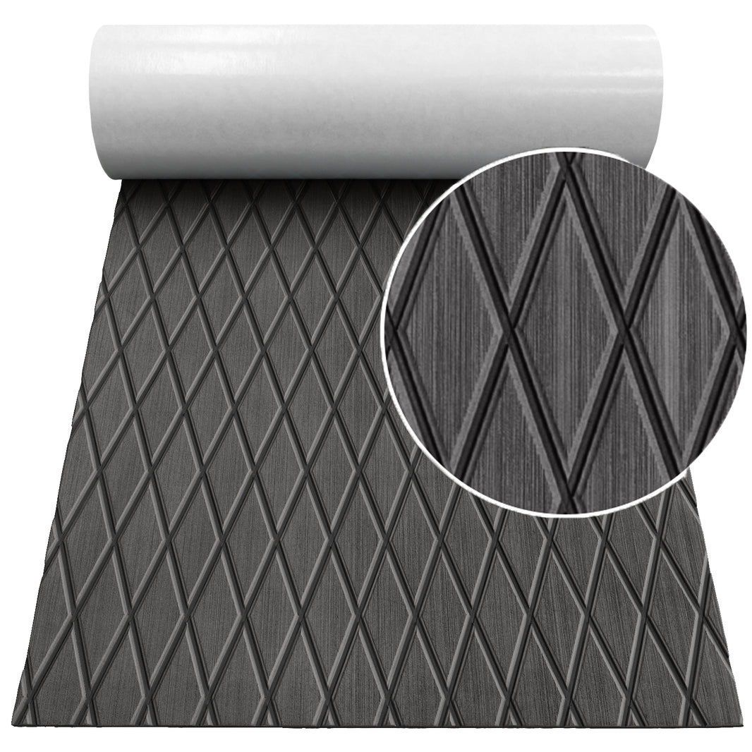 3M Self Adhesive EVA Foam Sheet - Dark Gray and Black Large Diamond Boat Flooring Marine Decking HzKaiCun