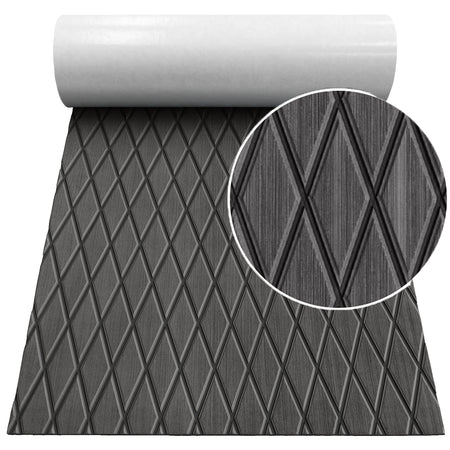 3M Self Adhesive EVA Foam Sheet - Dark Gray and Black Large Diamond Boat Flooring Marine Decking HzKaiCun