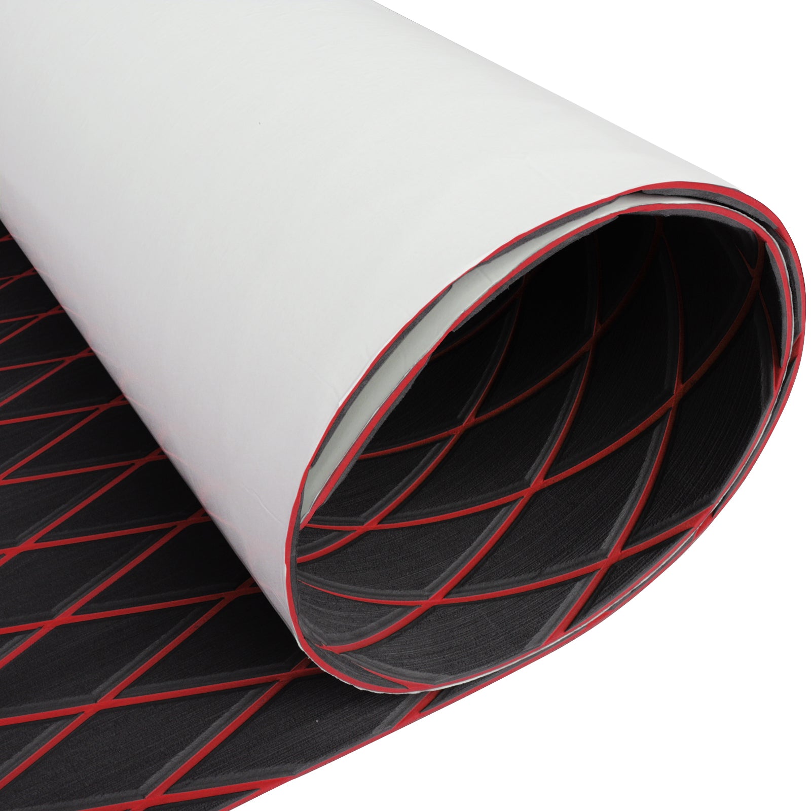 3M Self Adhesive EVA Foam Sheet - Black and Red Large Diamond Boat Flooring Marine Decking