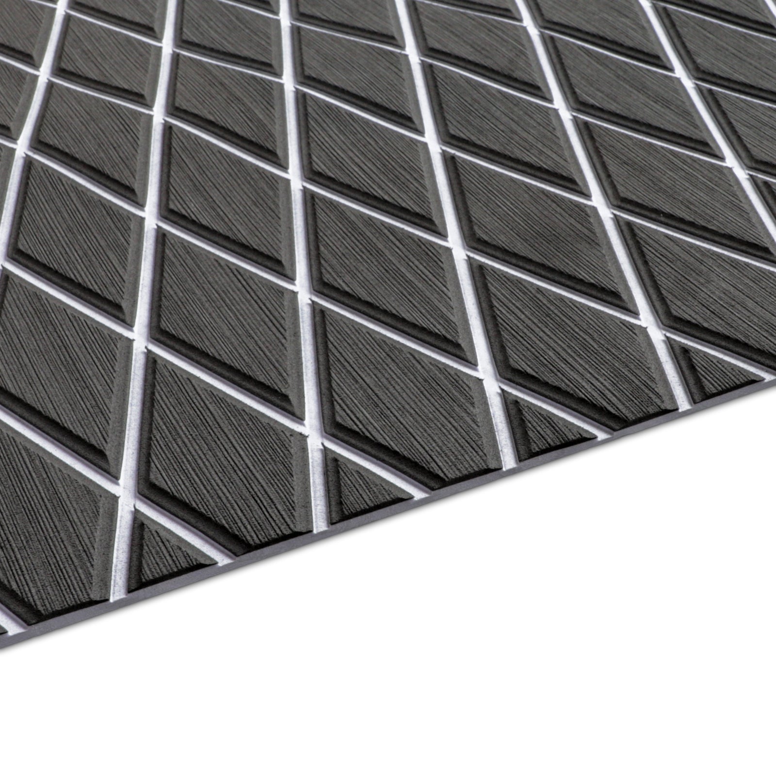 3M Self Adhesive EVA Foam Sheet - Dark Gray and White Large Diamond Boat Flooring Marine Decking