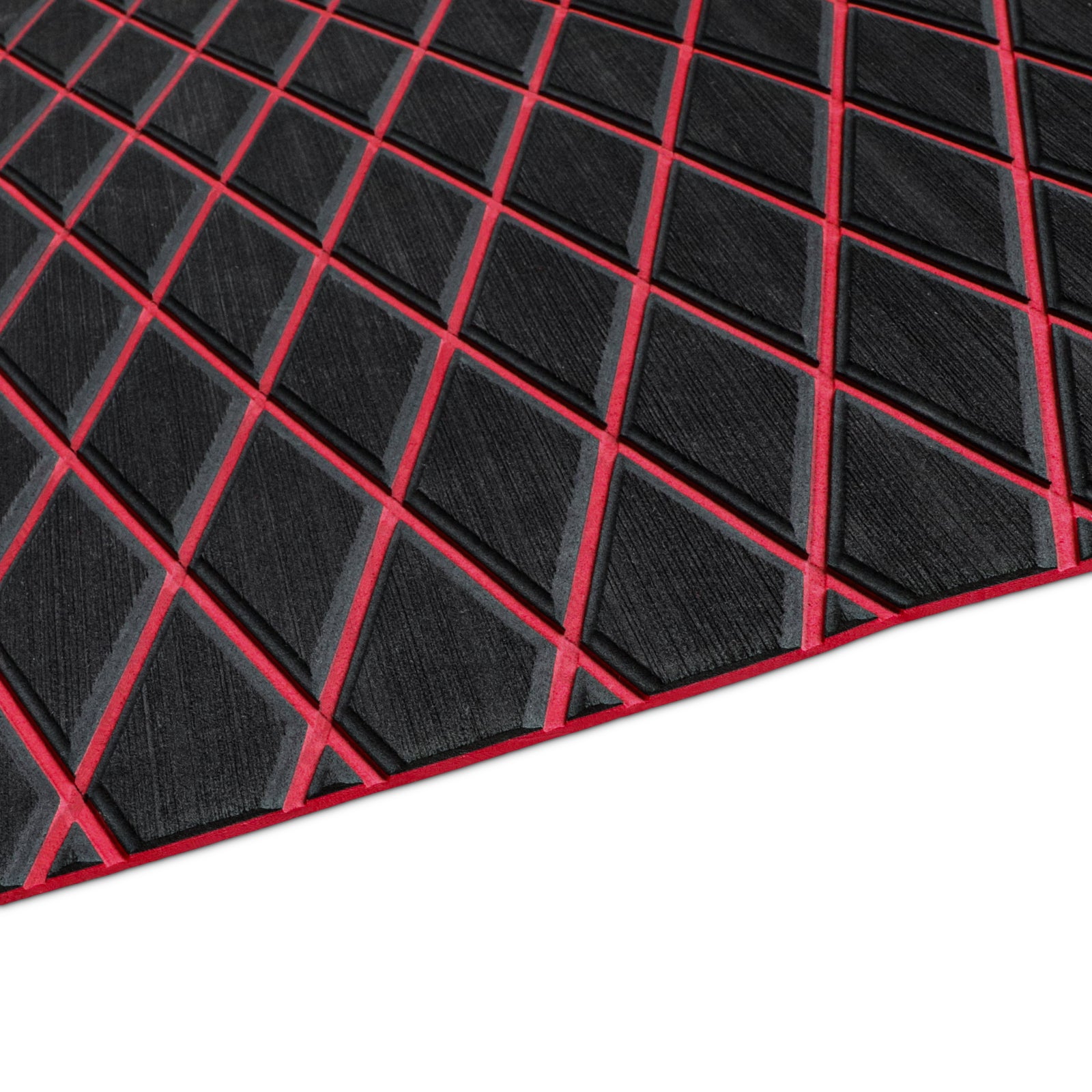 3M Self Adhesive EVA Foam Sheet - Black and Red Large Diamond Boat Flooring Marine Decking
