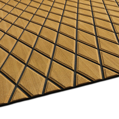 3M Self Adhesive EVA Foam Sheet - Light Brown and Black Large Diamond Boat Flooring Marine Decking HzKaiCun