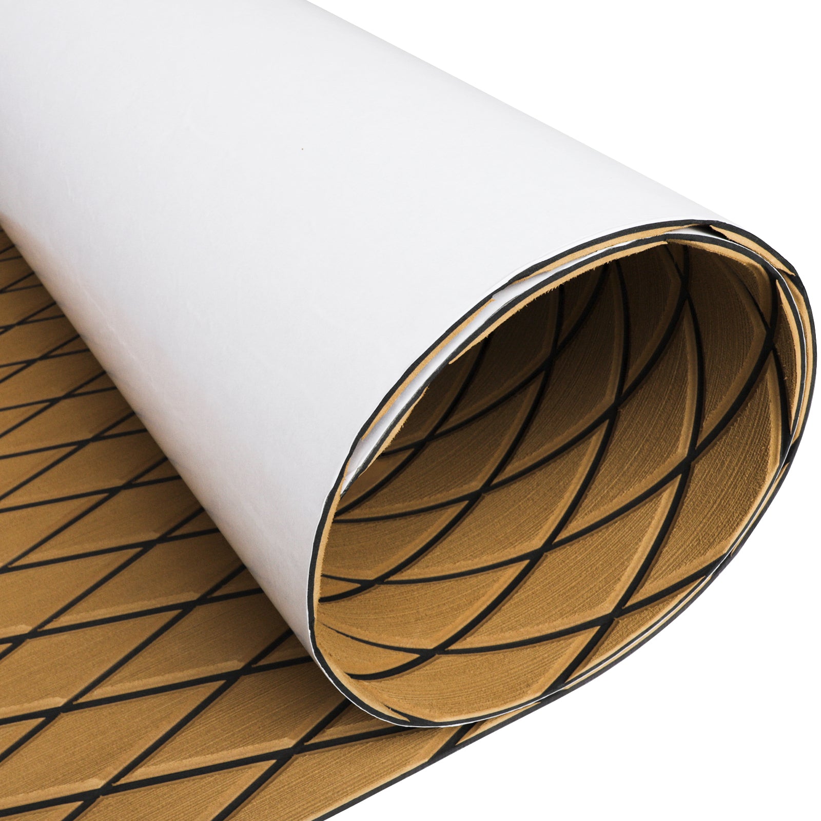 3M Self Adhesive EVA Foam Sheet - Light Brown and Black Large Diamond Boat Flooring Marine Decking