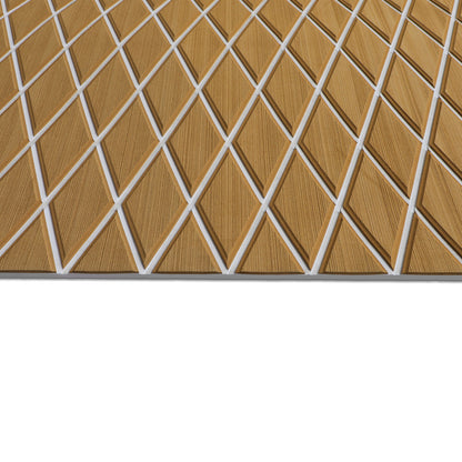 3M Self Adhesive EVA Foam Sheet - Light Brown and White Large Diamond Boat Flooring Marine Decking HzKaiCun