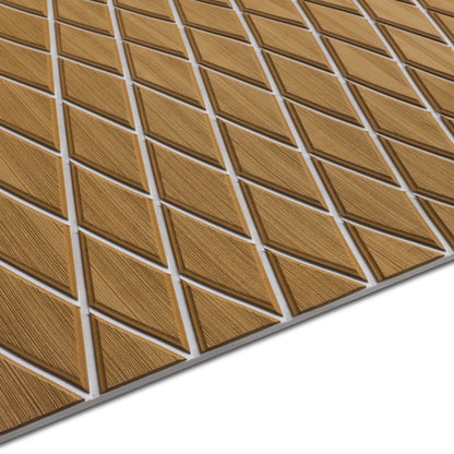 3M Self Adhesive EVA Foam Sheet - Light Brown and White Large Diamond Boat Flooring Marine Decking HzKaiCun