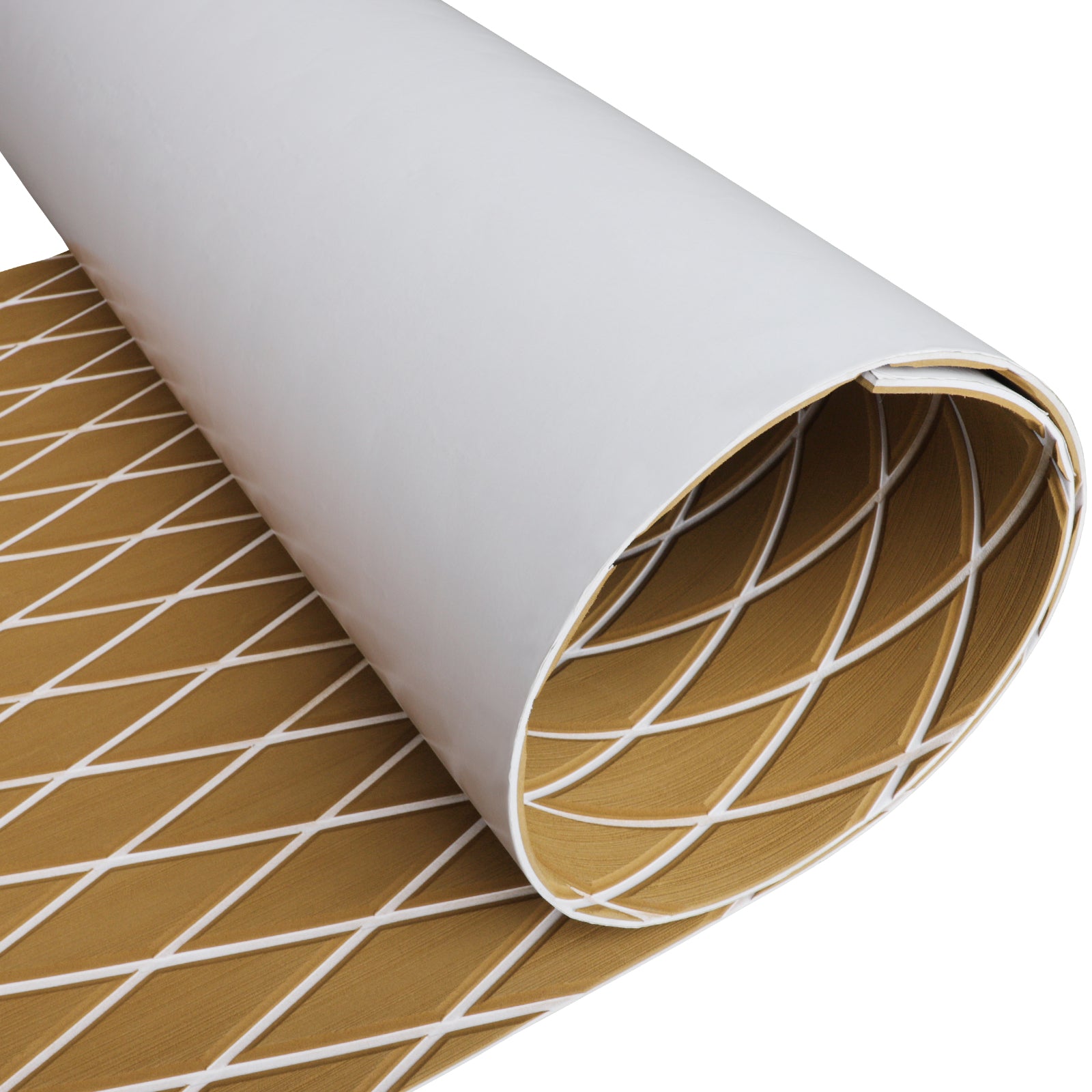 3M Self Adhesive EVA Foam Sheet - Light Brown and White Large Diamond Boat Flooring Marine Decking HzKaiCun