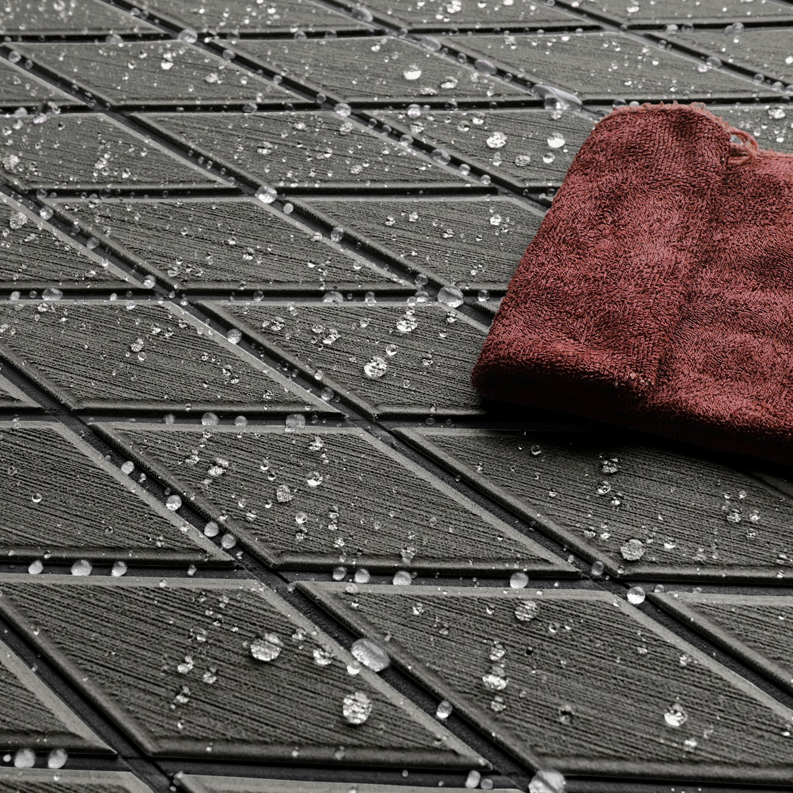 3M Self Adhesive EVA Foam Sheet - Dark Gray and Black Large Diamond Boat Flooring Marine Decking