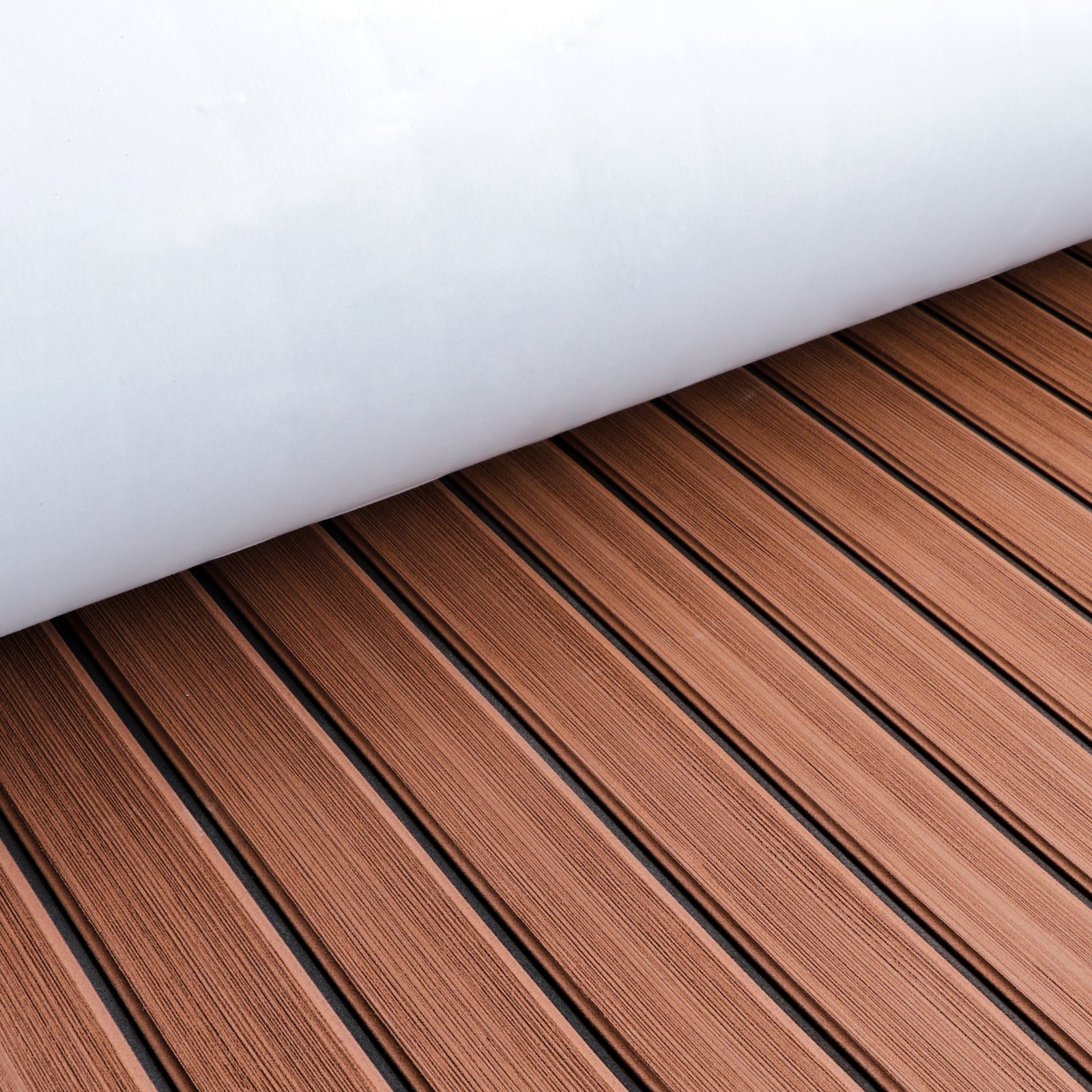 3M Self Adhesive EVA Foam Sheets - Dark Brown and Black Faux Teak U Groove Boat Flooring
