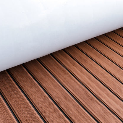 3M Self Adhesive EVA Foam Sheets - Dark Brown and Black Faux Teak U Groove Boat Flooring HzKaiCun