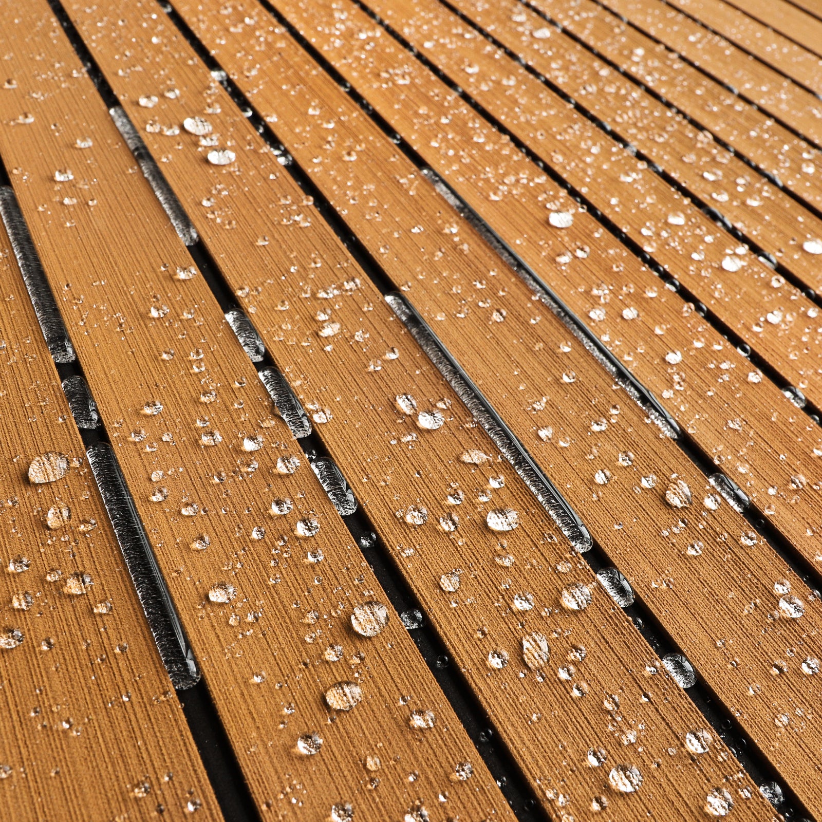 3M Self Adhesive EVA Foam Sheets - Light Brown and Black Faux Teak H Groove Boat Flooring