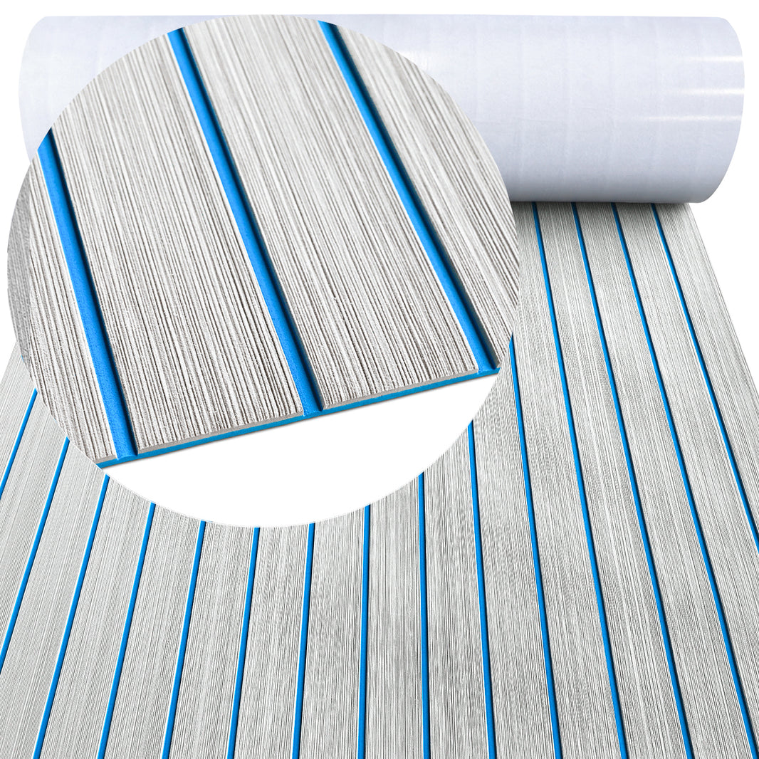 3M Self Adhesive EVA Foam Sheets - Light Gray and Blue H Groove Boat Flooring HzKaiCun
