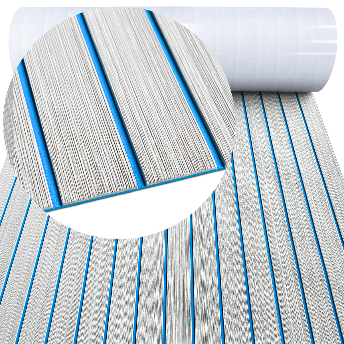3M Self Adhesive EVA Foam Sheets - Light Gray and Blue H Groove Boat Flooring HzKaiCun