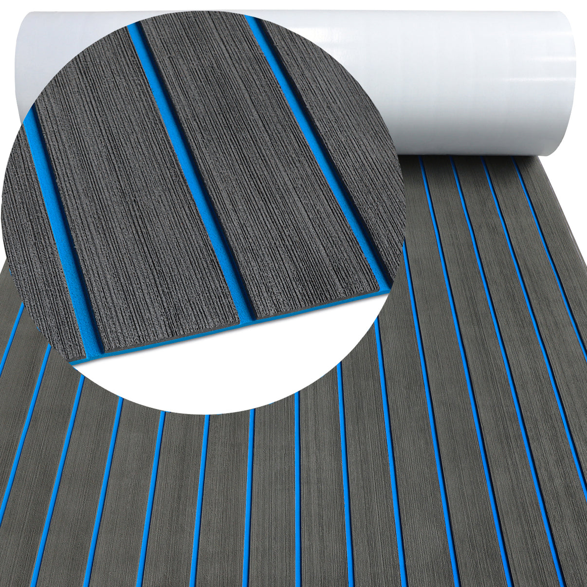 3M Self Adhesive EVA Foam Sheets - Dark Gray and Blue H Groove Boat Flooring HzKaiCun