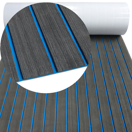 3M Self Adhesive EVA Foam Sheets - Dark Gray and Blue H Groove Boat Flooring HzKaiCun