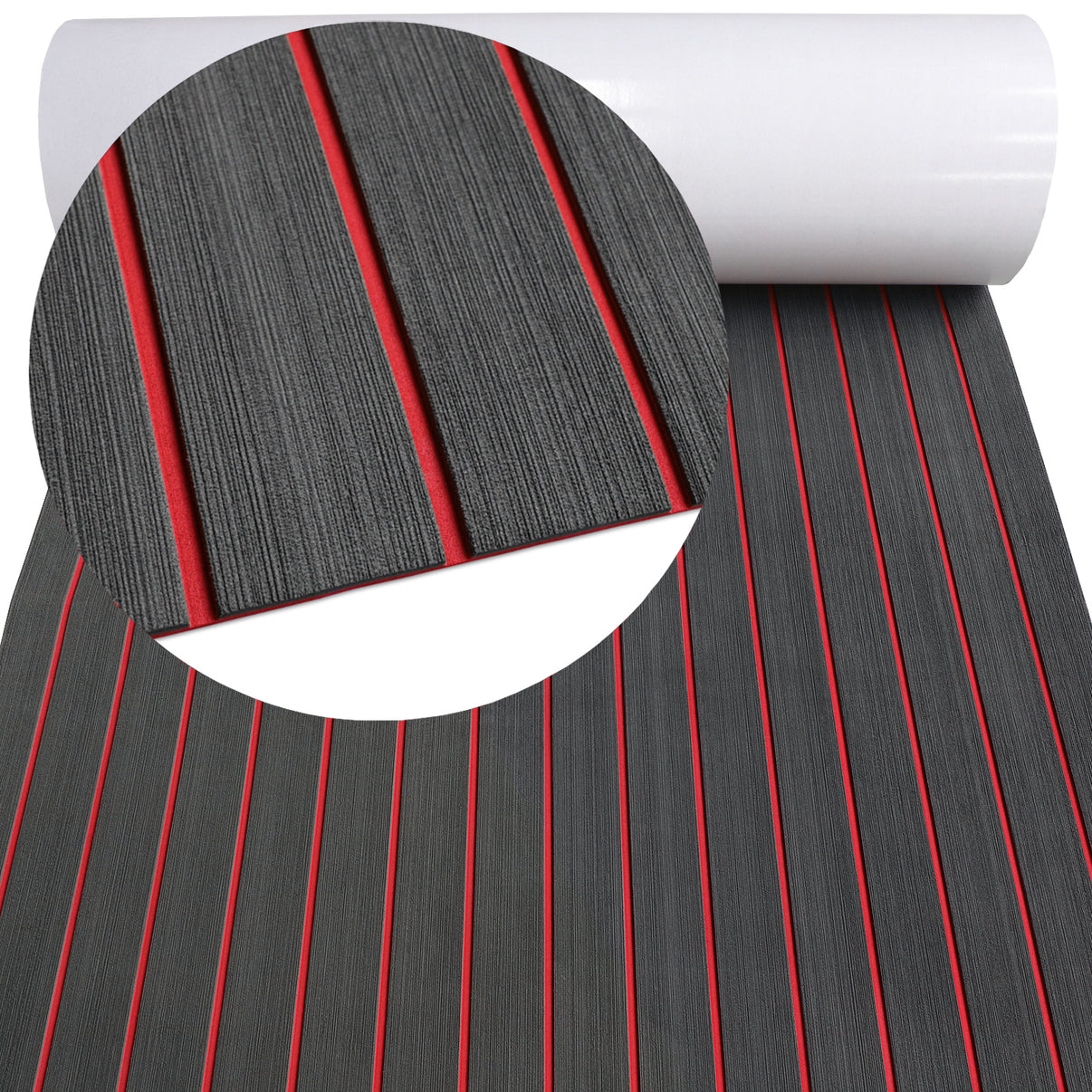 3M Self Adhesive EVA Foam Sheets - Dark Gray and Red H Groove Boat Flooring HzKaiCun
