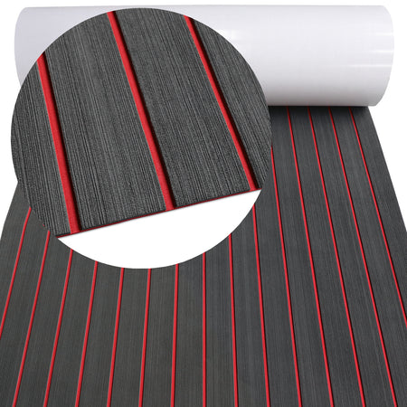 3M Self Adhesive EVA Foam Sheets - Dark Gray and Red H Groove Boat Flooring HzKaiCun
