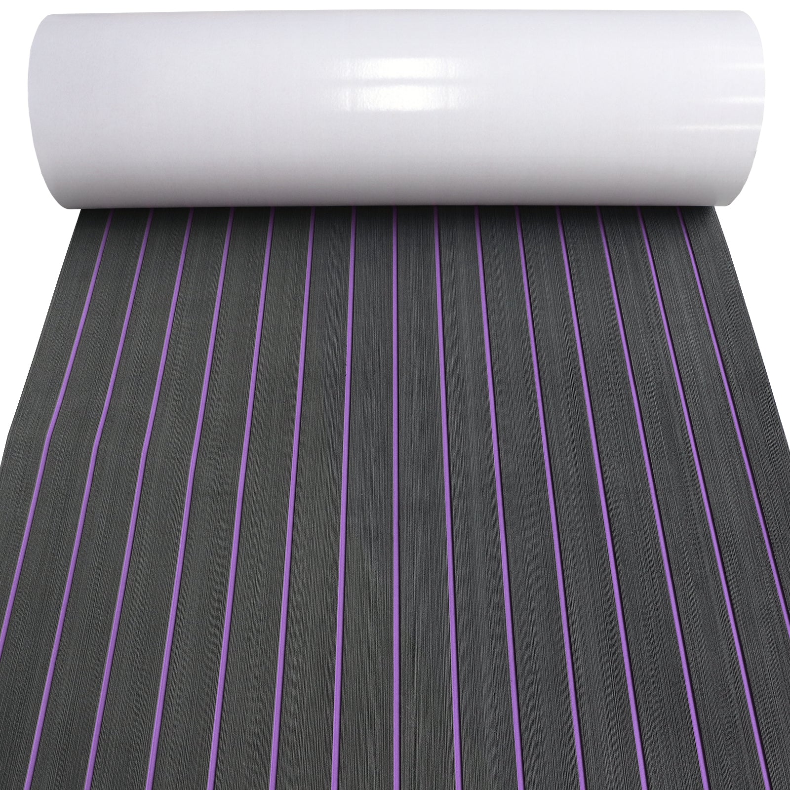 3M Self Adhesive EVA Foam Sheets - Dark Gray and Purple H Groove Boat Flooring