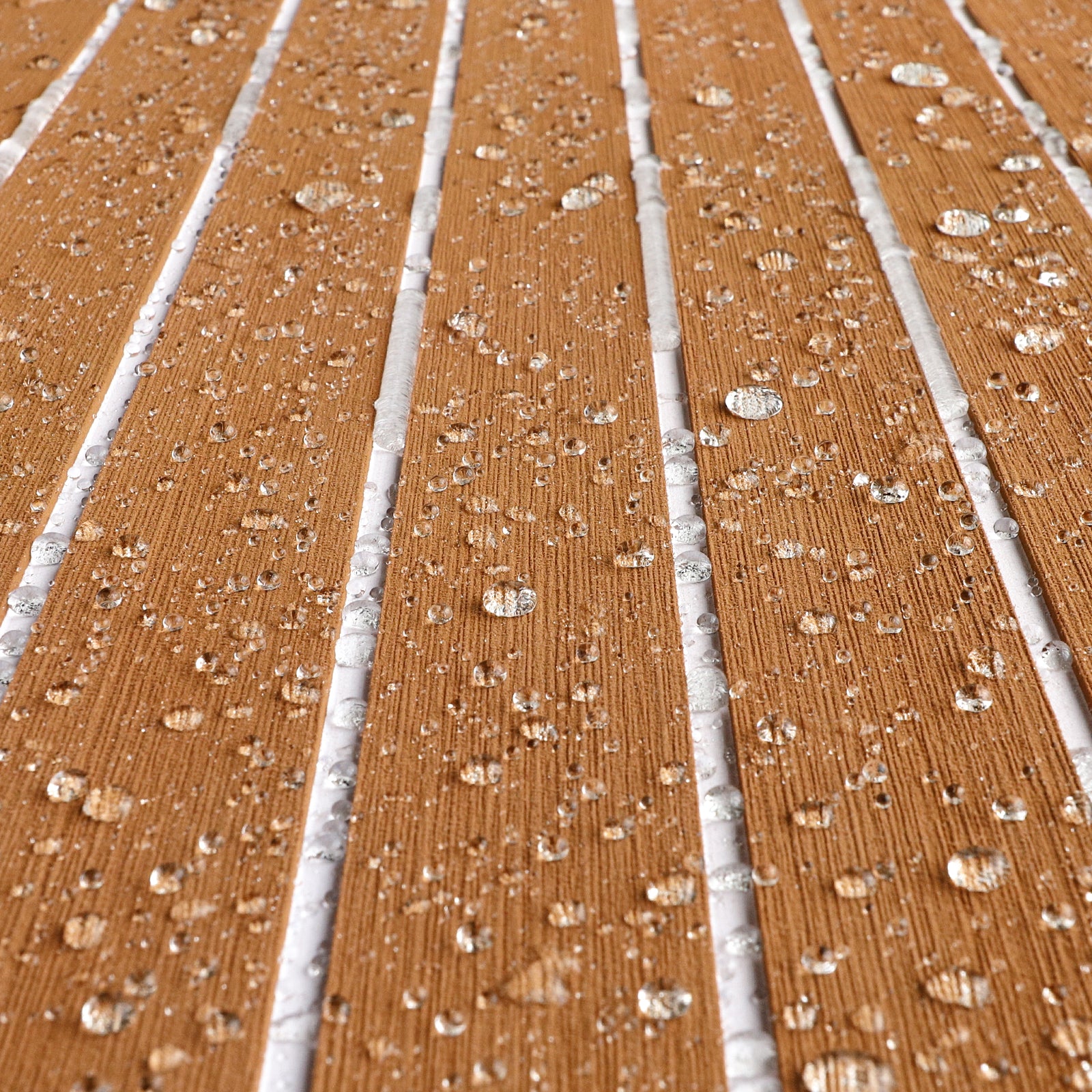 3M Self Adhesive EVA Foam Sheets - Light Brown and White Faux Teak H Groove Boat Flooring