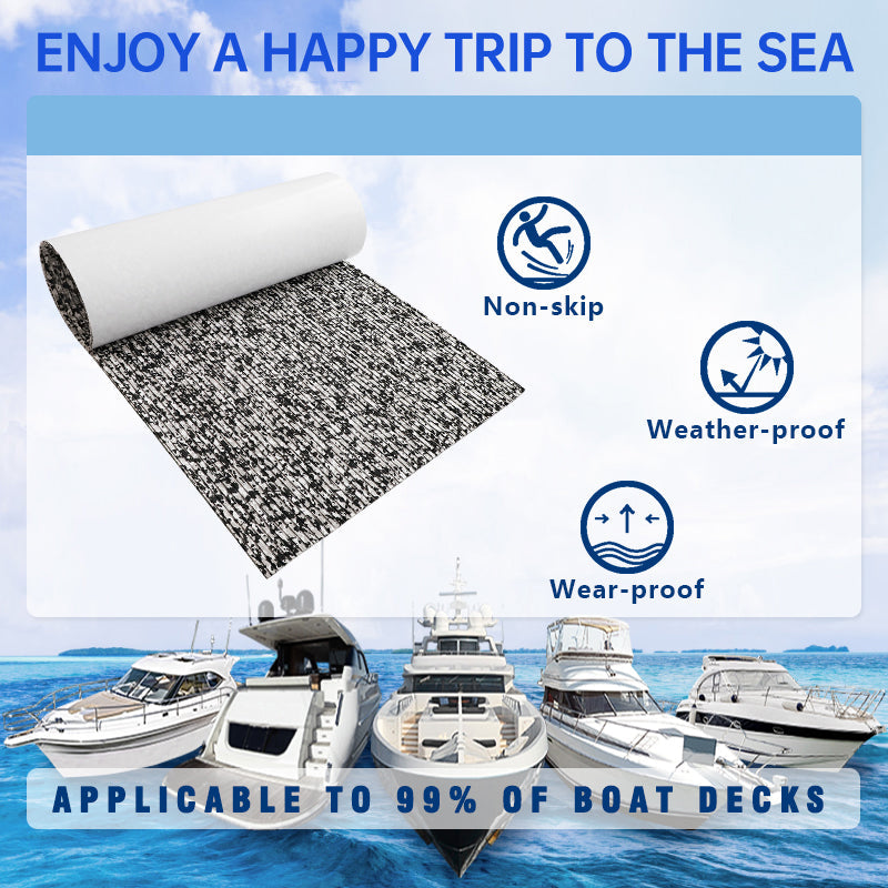 3M Self Adhesive EVA Foam Sheets - Snow Camo Deep Striped Groove Boat Flooring HzKaiCun