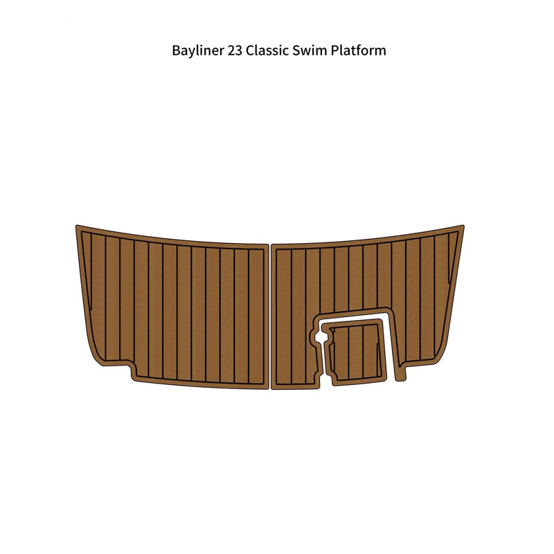 Custom‑Cut EVA Foam Boat Deck Mat for Bayliner 23 Classic Swim Platform, Self‑Adhesive Faux Teak Marine Non‑Slip Flooring Pad HzKaiCun