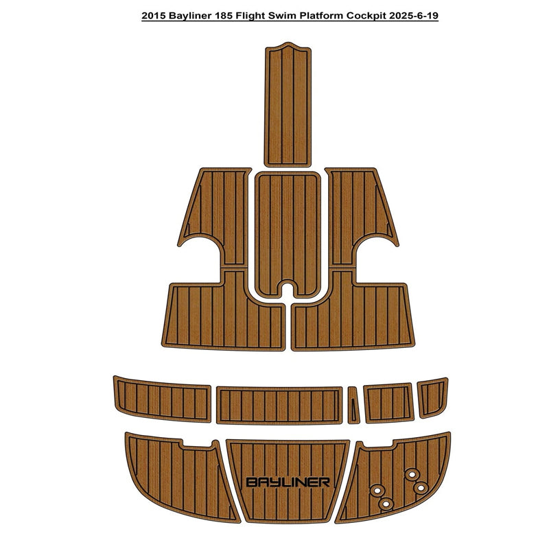 Custom Cut Waterproof UV Resistant Anti-Skid EVA Teak Deck Flooring Mat SeaDek MarineMat Gatorstep Style Compatible with 2015 Bayliner 185 Flight HzKaiCun