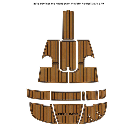 Custom Cut Waterproof UV Resistant Anti-Skid EVA Teak Deck Flooring Mat SeaDek MarineMat Gatorstep Style Compatible with 2015 Bayliner 185 Flight HzKaiCun