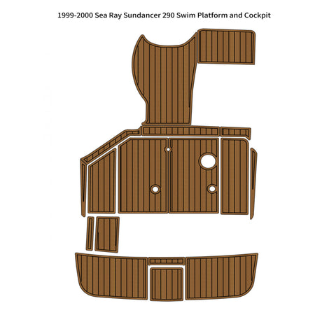 Custom 1999-2002 Sea Ray 290 Sundancer Swim Platform Cockpit Pad Boat EVA Foam Teak Floor Mat